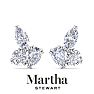 Martha Stewart 3 Carat Lab Grown Diamond Cluster Stud Earrings In 14 Karat White Gold, Marquise-Round-Pear Image-6