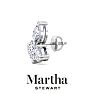 Martha Stewart 3 Carat Lab Grown Diamond Cluster Stud Earrings In 14 Karat White Gold, Marquise-Round-Pear Image-7