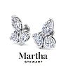 Martha Stewart 3 Carat Lab Grown Diamond Cluster Stud Earrings In 14 Karat White Gold, Marquise-Round-Pear Image-8