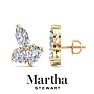 Martha Stewart 3 Carat Lab Grown Diamond Cluster Stud Earrings In 14 Karat Yellow Gold, Marquise-Round-Pear Image-1