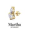 Martha Stewart 3 Carat Lab Grown Diamond Cluster Stud Earrings In 14 Karat Yellow Gold, Marquise-Round-Pear Image-7
