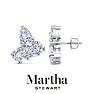 Martha Stewart 3 Carat Lab Grown Diamond Cluster Stud Earrings In 14 Karat White Gold, Pear Image-1