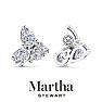 Martha Stewart 3 Carat Lab Grown Diamond Cluster Stud Earrings In 14 Karat White Gold, Pear Image-2