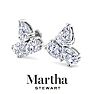 Martha Stewart 3 Carat Lab Grown Diamond Cluster Stud Earrings In 14 Karat White Gold, Pear Image-8