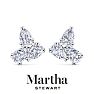 Martha Stewart 3 Carat Lab Grown Diamond Cluster Stud Earrings In 14 Karat White Gold, Pear Image-9