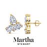 Martha Stewart 3 Carat Lab Grown Diamond Cluster Stud Earrings In 14 Karat Yellow Gold, Pear Image-1
