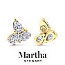 Martha Stewart 3 Carat Lab Grown Diamond Cluster Stud Earrings In 14 Karat Yellow Gold, Pear Image-2