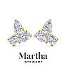 Martha Stewart 3 Carat Lab Grown Diamond Cluster Stud Earrings In 14 Karat Yellow Gold, Pear Image-6