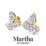 Martha Stewart 3 Carat Lab Grown Diamond Cluster Stud Earrings In 14 Karat Yellow Gold, Pear Image-8