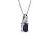 1/2ct Oval Shape Amethyst and Diamond Necklace in 10k White Gold Image-2