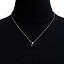 1/2ct Oval Shape Amethyst and Diamond Necklace in 10k White Gold Image-5