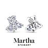 Martha Stewart 3 Carat Lab Grown Diamond Cluster Stud Earrings In 14 Karat White Gold, Heart Image-2