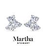 Martha Stewart 3 Carat Lab Grown Diamond Cluster Stud Earrings In 14 Karat White Gold, Heart Image-6