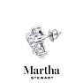Martha Stewart 3 Carat Lab Grown Diamond Cluster Stud Earrings In 14 Karat White Gold, Heart Image-7