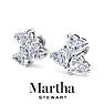 Martha Stewart 3 Carat Lab Grown Diamond Cluster Stud Earrings In 14 Karat White Gold, Heart Image-8