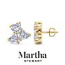Martha Stewart 3 Carat Lab Grown Diamond Cluster Stud Earrings In 14 Karat Yellow Gold, Heart Image-1