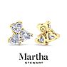 Martha Stewart 3 Carat Lab Grown Diamond Cluster Stud Earrings In 14 Karat Yellow Gold, Heart Image-2