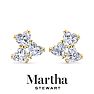 Martha Stewart 3 Carat Lab Grown Diamond Cluster Stud Earrings In 14 Karat Yellow Gold, Heart Image-6