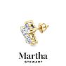 Martha Stewart 3 Carat Lab Grown Diamond Cluster Stud Earrings In 14 Karat Yellow Gold, Heart Image-7