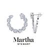 Martha Stewart 5 Carat Lab Grown Diamond Hoop Earrings In 14 Karat White Gold, Oval Image-1