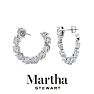 Martha Stewart 5 Carat Lab Grown Diamond Hoop Earrings In 14 Karat White Gold, Oval Image-2