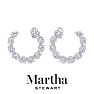 Martha Stewart 5 Carat Lab Grown Diamond Hoop Earrings In 14 Karat White Gold, Oval Image-5
