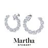 Martha Stewart 5 Carat Lab Grown Diamond Hoop Earrings In 14 Karat White Gold, Oval Image-6