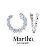 Martha Stewart 6 Carat Lab Grown Diamond Hoop Earrings In 14 Karat White Gold, Marquise Image-1