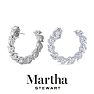 Martha Stewart 6 Carat Lab Grown Diamond Hoop Earrings In 14 Karat White Gold, Marquise Image-2