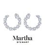 Martha Stewart 6 Carat Lab Grown Diamond Hoop Earrings In 14 Karat White Gold, Marquise Image-5