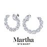 Martha Stewart 6 Carat Lab Grown Diamond Hoop Earrings In 14 Karat White Gold, Marquise Image-6