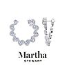 Martha Stewart 6 Carat Lab Grown Diamond Hoop Earrings In 14 Karat White Gold, Heart Image-1