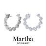Martha Stewart 6 Carat Lab Grown Diamond Hoop Earrings In 14 Karat White Gold, Heart Image-2