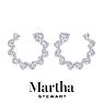 Martha Stewart 6 Carat Lab Grown Diamond Hoop Earrings In 14 Karat White Gold, Heart Image-5
