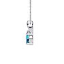 1/2ct Oval Shape Blue Topaz and Diamond Necklace in 10k White Gold Image-3