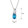 1/2ct Oval Shape Blue Topaz and Diamond Necklace in 10k White Gold Image-4