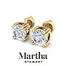 Martha Stewart 2 Carat Lab Grown Diamond Stud Earrings In 14 Karat Yellow Gold Image-9