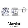 Martha Stewart 4 Carat Lab Grown Diamond Stud Earrings In 14 Karat White Gold Image-1