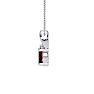 Garnet Necklace: Garnet Jewelry: 1/2ct Oval Shape Garnet and Diamond Necklace in 10k White Gold Image-3