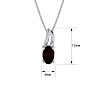 Garnet Necklace: Garnet Jewelry: 1/2ct Oval Shape Garnet and Diamond Necklace in 10k White Gold Image-4