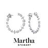 Martha Stewart 3 Carat Lab Grown Diamond Fancy Hoop Earrings In 14 Karat White Gold Image-2