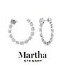 Martha Stewart 3 Carat Lab Grown Diamond Hoop Earrings In 14 Karat White Gold Image-2