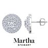 Martha Stewart 4 Carat Lab Grown Diamond Halo Stud Earrings In 14 Karat White Gold Image-1