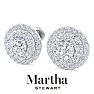Martha Stewart 4 Carat Lab Grown Diamond Halo Stud Earrings In 14 Karat White Gold Image-7