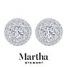 Martha Stewart 4 Carat Lab Grown Diamond Halo Stud Earrings In 14 Karat White Gold Image-8