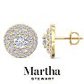 Martha Stewart 4 Carat Lab Grown Diamond Halo Stud Earrings In 14 Karat Yellow Gold Image-1