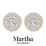 Martha Stewart 4 Carat Lab Grown Diamond Halo Stud Earrings In 14 Karat Yellow Gold Image-6