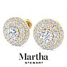 Martha Stewart 4 Carat Lab Grown Diamond Halo Stud Earrings In 14 Karat Yellow Gold Image-7