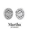 Martha Stewart 4 Carat Oval Shape Lab Grown Diamond Halo Stud Earrings In 14 Karat White Gold Image-2