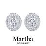 Martha Stewart 4 Carat Oval Shape Lab Grown Diamond Halo Stud Earrings In 14 Karat White Gold Image-6